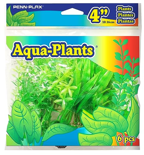 Penn-Plax Penn Plax 3-Pack Aquarium Plastic Plant, 4-Inch, Green