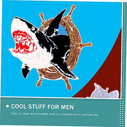 Shark Coaster Silicone Mold for DIY Cup Mats Easy Demould Smooth Finish Durable Resin Crafting for Home Decor and Gifts