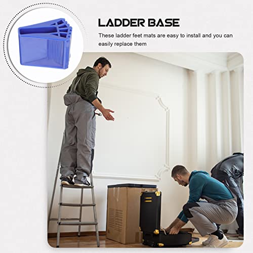 Homoyoyo 2pcs Non- Ladder Feet Pads Rubber Covers for Enhanced Stability and Safety Skid Mats for Ladders and Telescopic Stairs - color: Blue