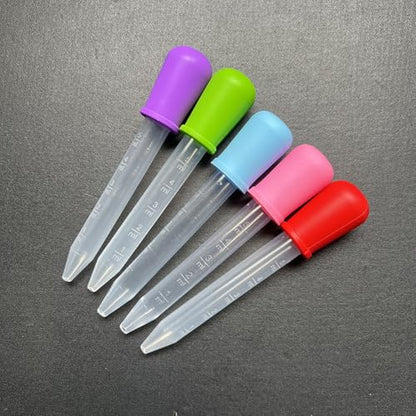 GSHLLO 10 Pcs 5ml Silicone Liquid Droppers Small Plastic Eye Droppers Clear Transfer Pipette Droppers Watercolor Painting Dropper Graduated Dropper Pipettes with Bulb Tip for Plant