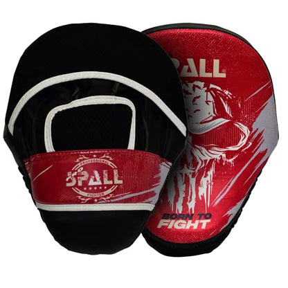 Spall Pro Focus Pad Born to Fight Kickboxing Training Punch MMA Boxing Mitts - color: red