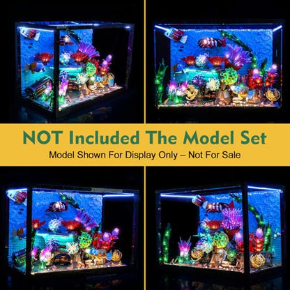LocoLee Light kit Compatible with Lego 10366 Tropical Aquarium - No Model Only Light, Touch Dimmer Switch Lighting Accessories for Lego Icons Aquarium 10366 Fish Tank (Standard Version)