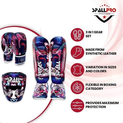 Boxing Training Set 3 –1 Synthetic Leather Boxing Gloves with Boxing Gear Shin Instep, MMA Training with Shin Pads for Kids Adults, Martial Arts Set… - size: Large