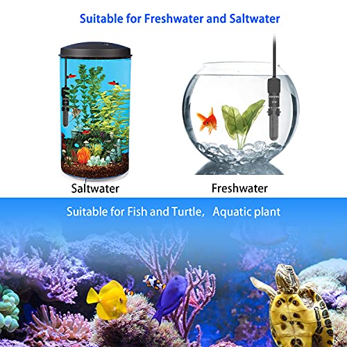 Adjustable Mini Aquarium Heater3-5 Gallons Submersible Small Fish Tank Heater 25W Digital Display Thermostat External Temperature Controller (25W) - size: 25W