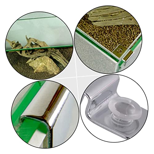 8pcs Stainless Steel Fish Tank Support Brackets for Glass Lid Easy to Install Aquarium Cover Holders and Design Support