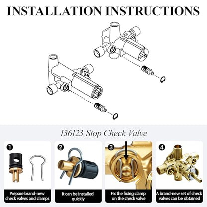 136123 Stop Check Valve for Moen 136123 Replacement Part (2 Pack)