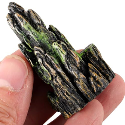 Kisangel 8Pcs Mini Resin Rockery Ornaments 1.49X0.62X0.62 Inch Aquarium Decor Fish Tank Miniature Landscape Accessories for Terrarium Bonsai Garden Micro Landscape