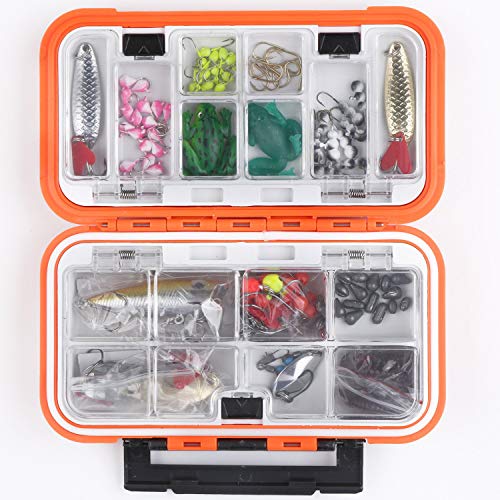 Fishing Lure Boxes, Waterproof Portable Tackle Box Organizer With Storing Tackle Set Plastic Storage - Mini Utility Lures Fishing Box, Small Organizer Box (Storage-O-M)