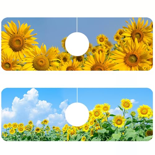 2 Pack Faucet Mat for Kitchen Sink Splash Guard Bathroom 15.5"X5.5"