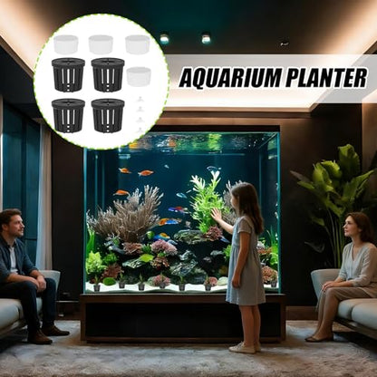 Fish Tank Plant Holder | 4 Pieces Suction Cups Cultivation Cups | Aquarium Plant Pots | for Fish Tank Betta Shrimp Freshwater Terrarium Home Workplace Decor