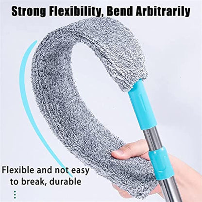 Retractable Gap Dust Clean Under Appliance Microfiber Duster Dust Cleaning Brush with Extendable 3 Pole (31.5''-59.1''),Bendable Removable Washable Gap Dust Cleaner for Sofa Bed Furniture Bottom