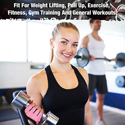 Geyoga 2 Pairs Workout Gloves Adjustable Gym Exercise - color: Black, Pink, size: Small