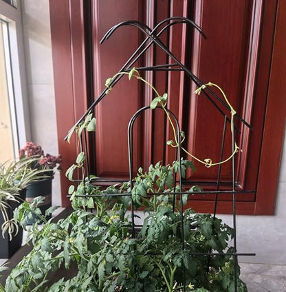 24" Metal Garden Trellis for Climbing Plants, 4 Pack Plant Trellis for Potted Plants, Indoor Outdoor Black Trellis for Vines, Flowers, House Plants, 10" Wide - size: 24 inch