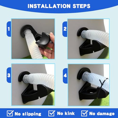 2Pcs Swimming Pool Pipe Holders, Pool Accessories, Pool Hoses for Above Ground Pools, Designed to Fit On Intex Pools - Prevent Pipe Sagging, Improve Pool Hoses Lifespan - color: 2 X [Pipe Bracket] - Black
