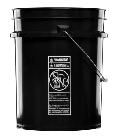 5 Gallon Premium HPDE Plastic Bucket - Made in USA Food Grade Storage Container, BPA Free All Purpose Pail (5, Black) - color: Black