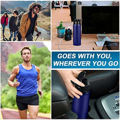 CHENGU 10 Pcs 25oz Aluminum Water Bottle Reusable Leak Proof, Blue - style: Blue