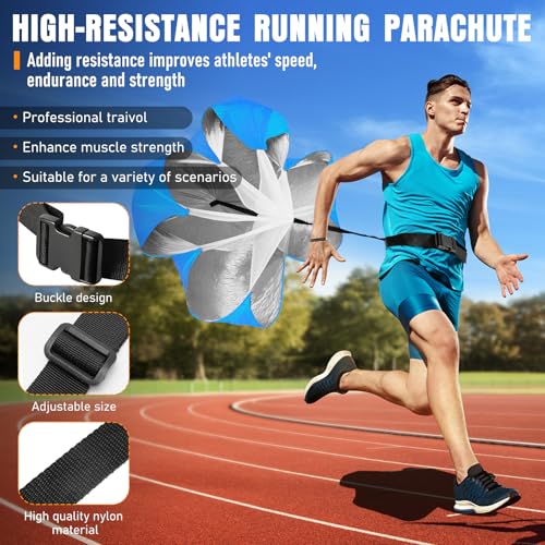 Agility Ladder, Agility Speed Training Equipment Set, 20ft Speed Ladder | 4 Hurdles, 12 Soccer Cones, Jump Rope, Running Parachute, Soccer Football Basketball Training Equipment Accessories - color: Blue
