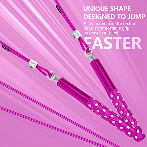 Jump Rope, Wastou Speed Jumping Rope for Training Fitness Exercise, Adjustable Adults Workout Skipping Rope for Men, Women, Kids, Girls - color: Pink-B
