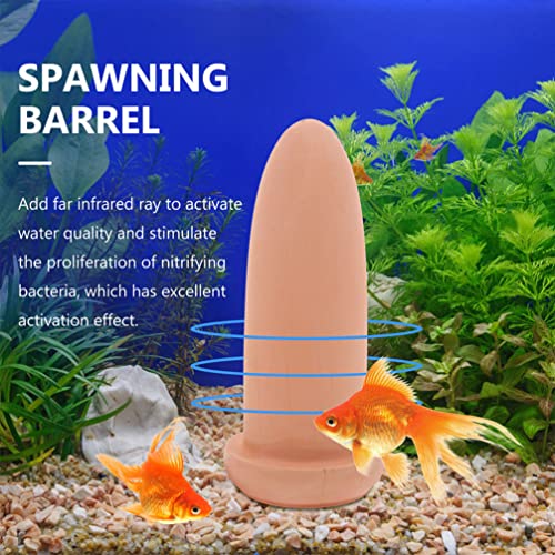 Fish Breeding Cones Cave, Ceramic Angelfish Spawning Barrels with Grid Spawning Slates Fish Tank Reproduction Ornament Aquarium Separator