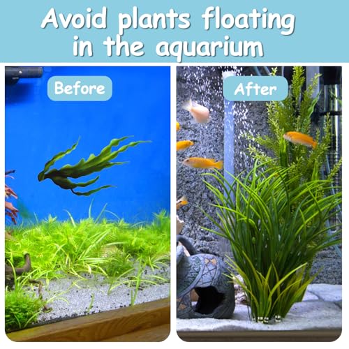 XIHIRCD 40pcs Aquarium Plant Weights, Metal Bendable & Cuttable Aquatic Plant Over Weight Anchors for Fish Tank Ponds Aquarium Prevent Plants Floating (Silver)