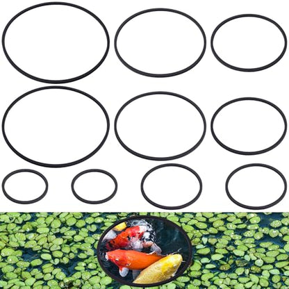 10pcs Fish Feeding Rings Set, 5 Sizes Round Floating Aquarium Plant Corral, Fish Tank Aquarium Accessories for Betta (Black)