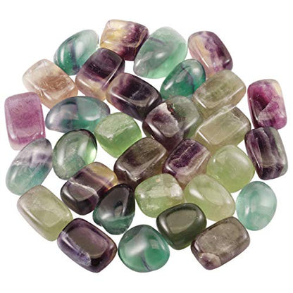 Rockcloud 1 lb Tumbled Polished Stones Gemstone Supplies for Wicca,Reiki,Healing Crystal,Fluorite - color: Green&purple