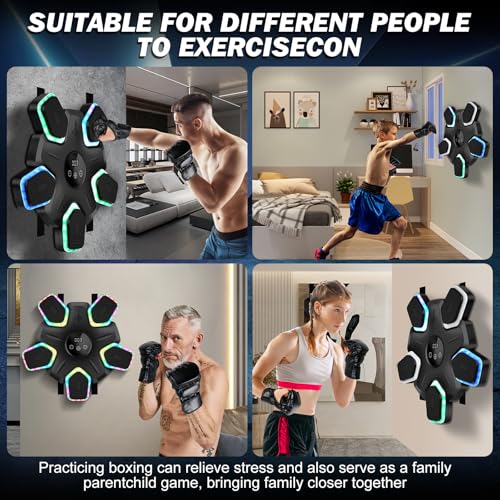 Wall Mounted Music Box Machine - Interactive Maquina de Boxeo Musical Pared | Bluetooth Music Boxing Machine Experience for Home Fitness