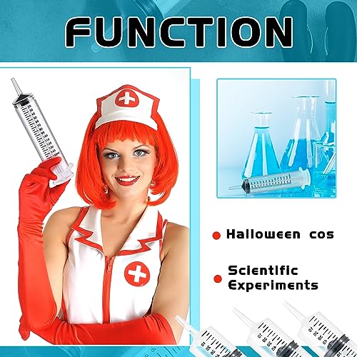 50 Pcs 150ml Large Syringes Bulk Individual Sealed Plastic Garden Syringe to Use Clean for Liquid Lip Gloss Paint Oil Measuring Filtration Watering Plant Refilling Feeding Industrial Use - size: 150 ml