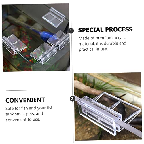 WOONEKY 15pcs Aquarium Stand Acrylic Clips Fish Tank Cover Holder Betta Aquarium Tank Brackets Easy Installation - size: 5.5X4X1.8CM