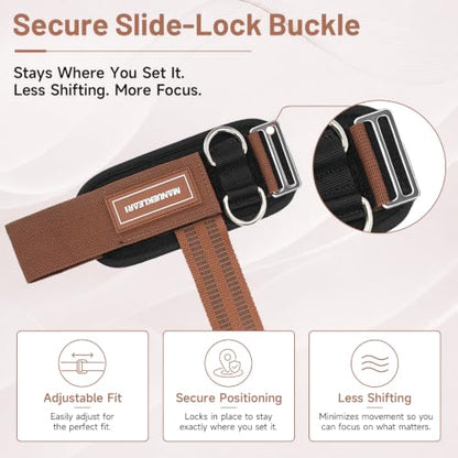 MANUEKLEAR 2 Size Gym Lifting Straps with D Rings for Cable Machine - color: Brown