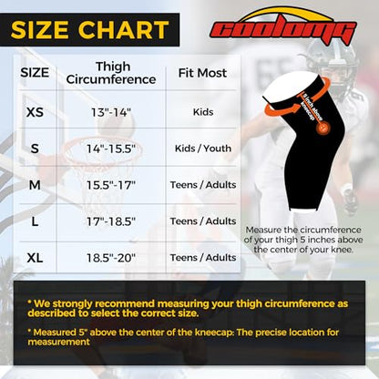 COOLOMG Football Knee Pads Wrestling Basketball Volleyball Youth Kids Adult | Protective Knee Compression Sleeves - color: Black, size: Medium