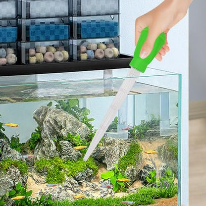 Aquarium Water Changer | 28cm Long Pipette, 30ml Capacity, Blue Green Options | Sturdy Manual Syringe, Efficient Water Replacement, Versatile Fish Tank Tool | Ideal for Aquarium Maintenance Science - color: Green(28CM)