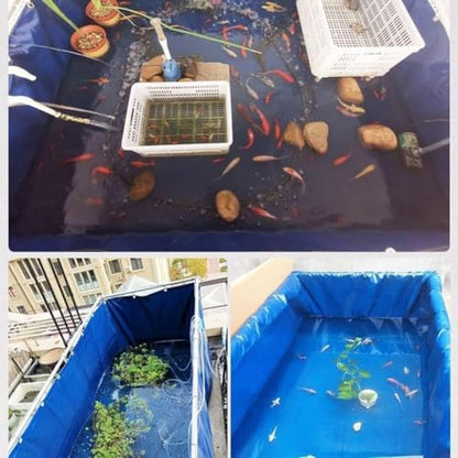 Outdoor Water Storage Tarp for Temporary Use, Koi & Turtles - Easy-Drain Durable PVC Canvas Aquarium Pool - Portable Saltwater Fish Holding Tank(1.5x1.5x0.8m) - size: 1.5x1.5x0.8m