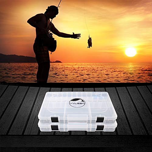 Fishing Tackle Boxes - 3600 3700 Tackle Box Plastic Storage Organizer Box with Removable Dividers - 2packs/4packs Tackle Trays - Included 2pcs of Extra Clip