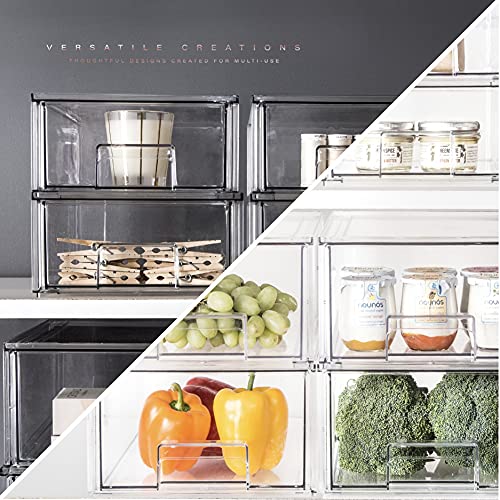BINO | Stackable Storage Drawers, Small - Clear | THE CRATE COLLECTION | Storage Bins With Drawers | Bathroom Organizers | Under Sink Organizer | Vanity Cabinet Home Organization - size: Small