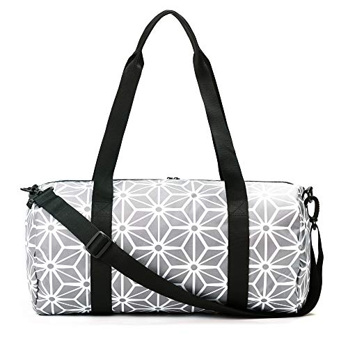 Jadyn 19” Barrel Womens Duffel/Gym/Weekender Bag (Geometric Gray) - color: Geometric Gray