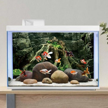 AWERT 60x24 inches Stone Aquarium Background River Bed & Lake Aquarium Vinyl Background Stone Fish Tank Background - size: 60x24in/150x60cm