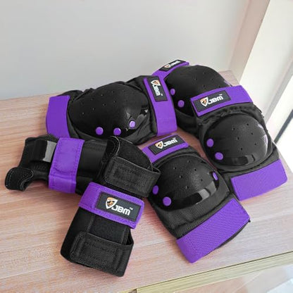 JBM Adult & Kid Knee Pads Elbow Pads and Wrist Guards for Roller Inline Skating Scootering Skateboarding - color: Purple, size: Large (12+ years)