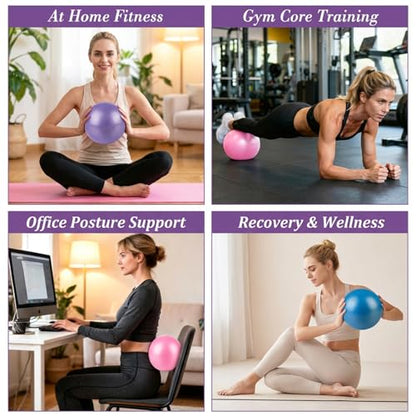 RAINFLOW 3 Pcs Small Exercise Ball - 9 Inch Pilates Yoga Ball