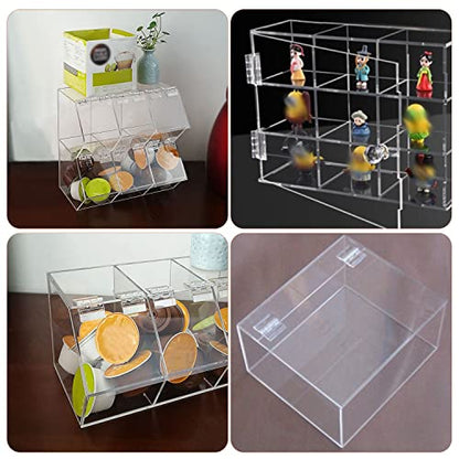 12 Pcs Acrylic Self Adhesive Small Transparent Continuous Hinge Tools for Cabinet Drawer Furniture DIY Display Stand 45x35 mm