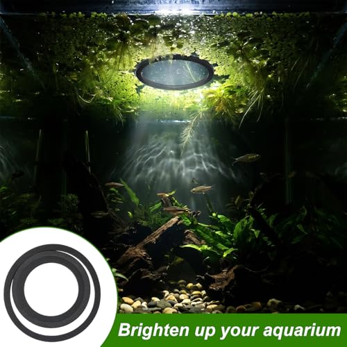 6 Pcs Aquarium Floating Plant Corral, Round & Square Fish Feeding Rings, EVA Fish Tank Accessories for Betta and Small Fishs, Floating Plant Barrier & Feeder Set with 2 Feeding Forks (Black)