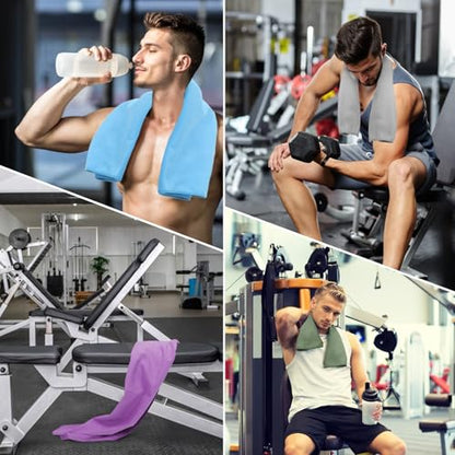 6 Pack Workout Towels Microfiber Quick Dry Lightweight Gym Towel Men Women Fitness Yoga Running Riding Hiking Tennis Fising Sports Body Sweat Towel(6 Pack(Dark)) - color: 6 Pack(dark)