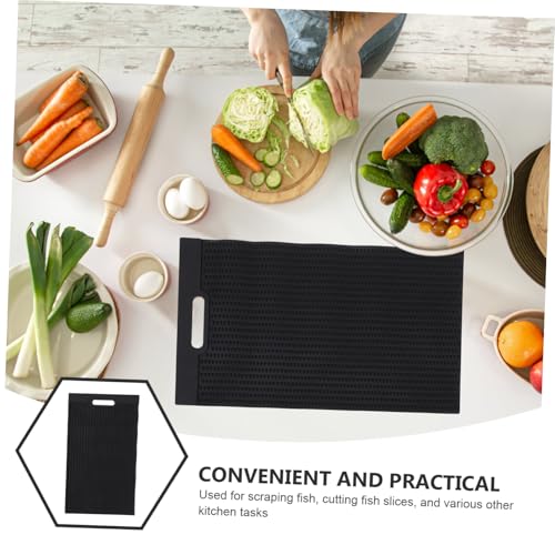 COLLBATH Fish Fillet Mat for Kitchen Use Non-Slip PVC Fish Cleaning Board Multifunctional Pad for Scaling and Draining Compact Design for Small Spaces