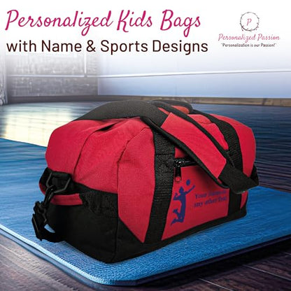 Personalized Passion Small Sports Duffel Bags for Kids - Custom 14” Waterproof Travel Duffle with Name & Boxing Design - Black Two-Toned Kids Weekender Bag for Boys and Girls - color: Black, style: Boxing