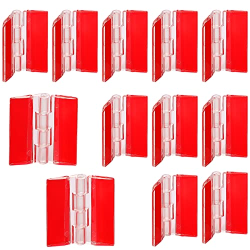 12 Pcs Acrylic Self Adhesive Small Transparent Continuous Hinge Tools for Cabinet Drawer Furniture DIY Display Stand 45x35 mm
