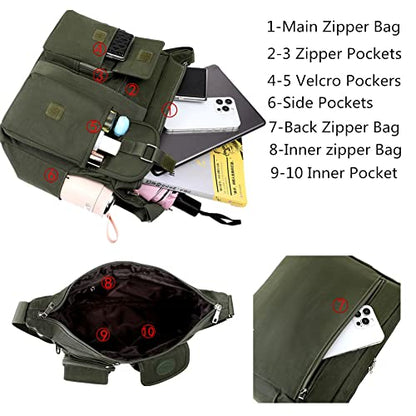 Cross Body Bag Women's Shoulder Bags Multi Pocket Casual Handbag Travel Messenger Bags
