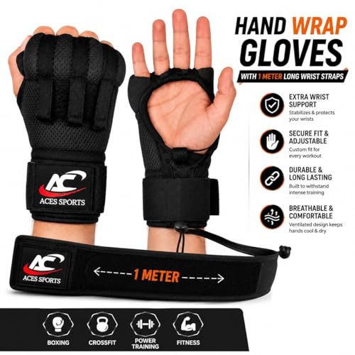 Fast Wraps/Easy Wraps/Hand Wraps Gloves-1 Meter Long Wrist Straps - size: Medium
