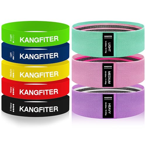 KANGFITER Non-Slip Fabric Resistance Bands for Working Out 3 Levels | Loop Exercise Bands for Booty Leg Butt Glute Hip, Elastic Stretch Workout Bands for Women Men Home Gym Fitness Yoga Pilates - color: 3.Colorful Set
