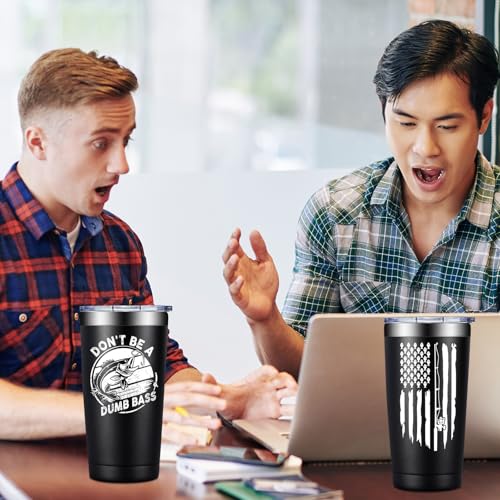 Grifarny Fishing Gifts for Men - Fathers Day Gift for Fisherman - Fishing Gifts for Husband, Dad, Boys, Grandpa - Fish Tumbler Cup 20 Oz - color: Fishing Gifts Black