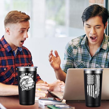 Grifarny Fishing Gifts for Men - Fathers Day Gift for Fisherman - Fishing Gifts for Husband, Dad, Boys, Grandpa - Fish Tumbler Cup 20 Oz - color: Fishing Gifts Black